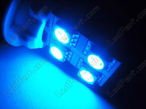 LED T10 W5W Rotation avec eclairage de cote Bleue