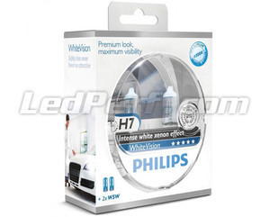 Pack de 2 Ampoules H7 Philips WhiteVision + 2 W5W WhiteVision