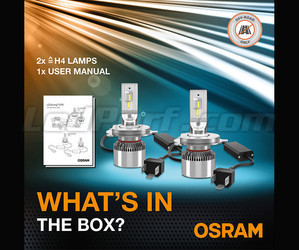 Contenu du Kit LED H4 Osram LEDriving® XTR ampoules et notice