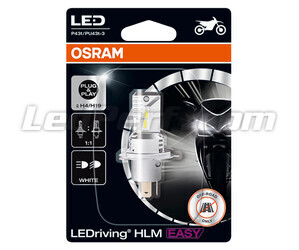Packaging vue de devant des ampoules moto H4 LED Osram Easy
