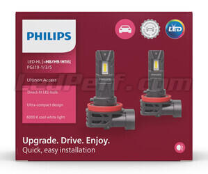Packaging vue de devant des ampoules H9 LED Philips Ultinon Access