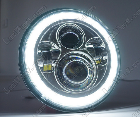 Optique Moto Full LED Noir Pour Phare Rond 7 Pouces - Type 5 Angel Eye