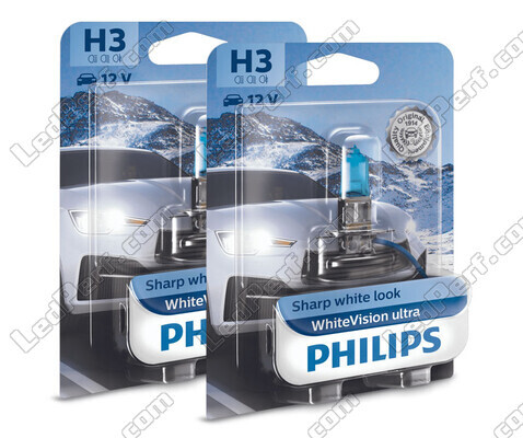 Set van 2 lampen H3 Philips WhiteVision ULTRA + Nachtlampen - 12336WVUB1