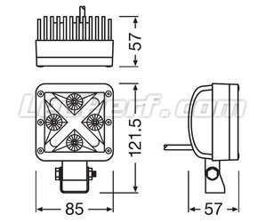 Schema van Afmetingen van LED-koplamp Osram LEDriving® LIGHTBAR MX85-SP