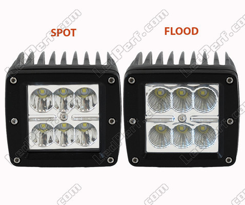Extra Vierkant led-koplamp 24 W CREE voor 4X4 - Quad - SSV Spot VS Flood