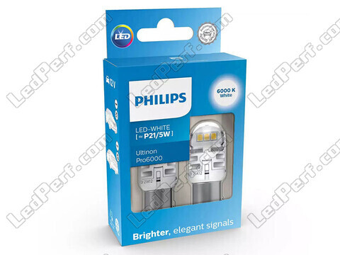 2x ampoules LED Philips P21/5W Ultinon PRO6000 - Blanc 6000K - BAY15D - 11499CU60X2