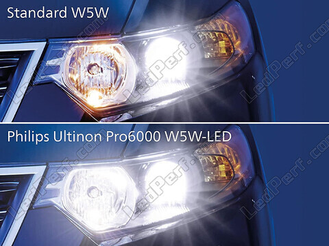 Comparatif ampoules LED Philips W5W PRO6000 homologuées versus ampoules d'origine