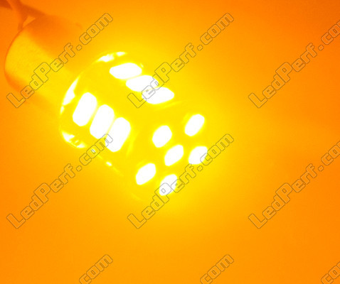 ledlamp knipperlicht RY10W BAU15S met 21 leds oranje