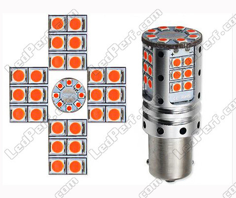 PY21W ledlamp met hoog vermogen LEDs R5W P21W P21 5W PY21W oranje LEDs fitting BAU15S BA15S