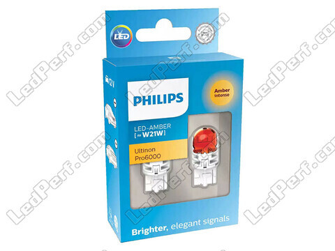 2x ledlampen Philips WY21W Ultinon PRO6000 - Oranje - T20 - 11065AU60X2