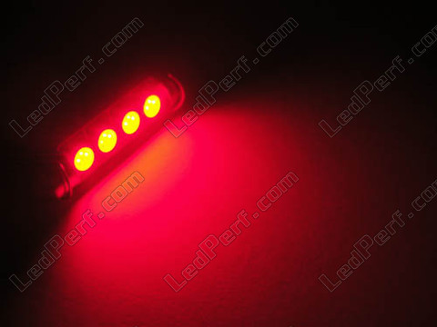 Soffittenlamp led plafondverlichting, kofferbak, handschoenenkastje, nummerplaat rood 42mm - C10W