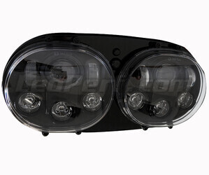 Koplamp Motor Full LED Zwart voor Harley Davidson Road Glide (1998-2014) Dubbel lenzen