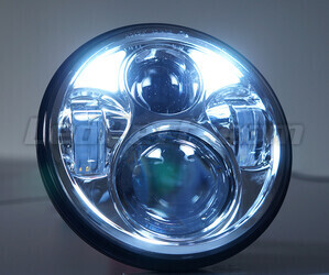 Optiek Motor Full LED Chroom voor Rond 5,75 inch koplamp - type 3 dagrijlichten