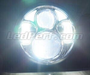 Optiek Motor Full LED Chroom voor Rond 5,75 inch koplamp - type 3 Zuiver wit verlichting