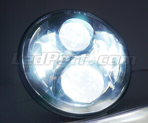 Optiek Motor Full LED Chroom voor Rond 7 inch koplamp - type 2 Zuiver wit verlichting