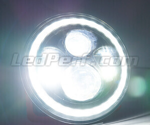 Optiek Motor Full LED Chroom voor Rond 7 inch koplamp - type 5 Zuiver wit verlichting