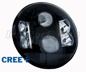 Optiek Motor Full LED Zwart voor Rond 7 inch koplamp - type 1