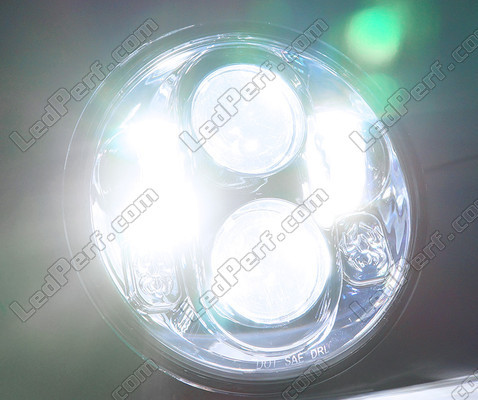 Optiek Motor Full LED Zwart voor Rond 5,75 inch koplamp - type 3 Zuiver wit verlichting