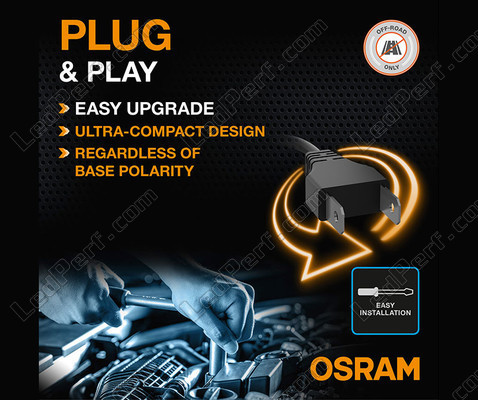 Plug en play aansluiting van de ledlampen H4 Osram LEDriving® XTR 6000K - 64193DWXTR