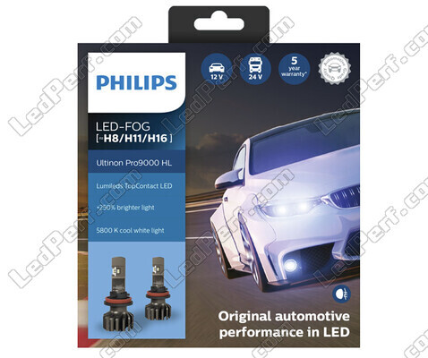 LED-lampenset H8 LED PHILIPS Ultinon Pro9000 +250% 5800K - 11366U90CWX2
