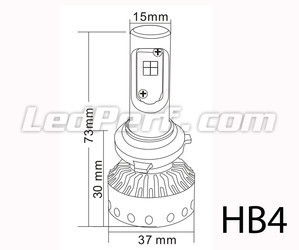 Mini HB4 ledlamp Motor Scooter en Quad