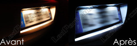 Led Plaque Immatriculation Mitsubishi Pajero III avant et apres