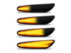 Eclairages des répétiteurs latéraux dynamiques noirs à LED pour BMW Serie 1 (E81 E82 E87 E88)