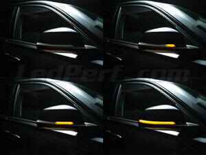 Différentes étapes du défilement de la lumière des Clignotants dynamiques Osram LEDriving® pour rétroviseurs de BMW Serie 3 (F30 F31)