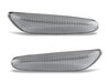 Vue de face des clignotants latéraux séquentiels à LED pour BMW X5 (E53) - Couleur transparente