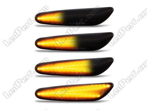 Eclairages des répétiteurs latéraux dynamiques noirs à LED pour BMW X5 (E53)