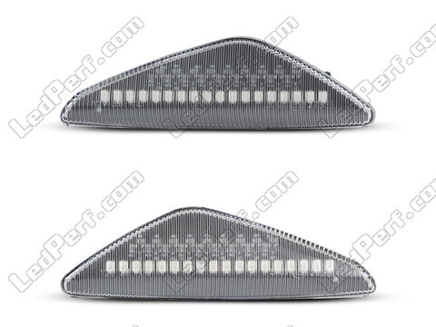Vue de face des clignotants latéraux séquentiels à LED pour BMW X6 (E71 E72) - Couleur transparente