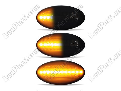 Eclairages des répétiteurs latéraux dynamiques noirs à LED pour Citroen C3 Picasso