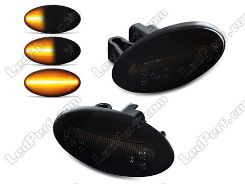 Répétiteurs latéraux dynamiques à LED pour Citroen C3 Picasso - Version noire fumée
