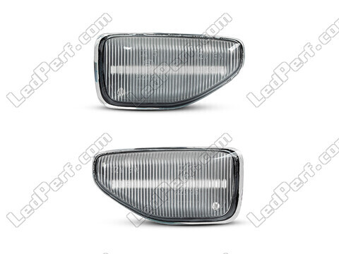 Vue de face des clignotants latéraux séquentiels à LED pour Dacia Duster 2 - Couleur transparente