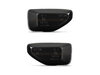 Vue de face des clignotants latéraux dynamiques à LED pour Dacia Sandero 2 - Couleur noire fumée