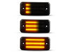 Eclairages des répétiteurs latéraux dynamiques noirs à LED pour Fiat Ducato III
