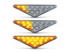 Eclairage des clignotants latéraux séquentiels transparents à LED pour Ford Focus MK1