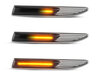 Eclairages des répétiteurs latéraux dynamiques noirs à LED pour Ford Mondeo MK4