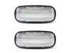 Vue de face des clignotants latéraux séquentiels à LED pour Land Rover Freelander - Couleur transparente