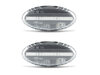 Vue de face des clignotants latéraux séquentiels à LED pour Mazda 2 phase 2 - Couleur transparente