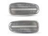 Vue de face des clignotants latéraux séquentiels à LED pour Mercedes SLK (R170) - Couleur transparente