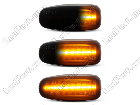 Eclairages des répétiteurs latéraux dynamiques noirs à LED pour Mercedes SLK (R170)