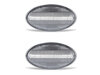 Vue de face des clignotants latéraux séquentiels à LED pour Mini Cabriolet II (R52) - Couleur transparente
