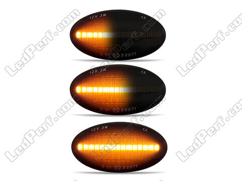 Eclairages des répétiteurs latéraux dynamiques noirs à LED pour Mini Cabriolet II (R52)