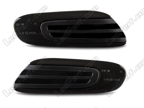 Vue de face des clignotants latéraux dynamiques à LED pour Mini Cabriolet IV (F57) - Couleur noire fumée