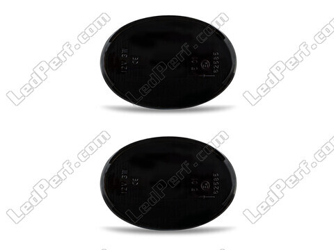 Vue de face des clignotants latéraux dynamiques à LED pour Mini Clubman (R55) - Couleur noire fumée