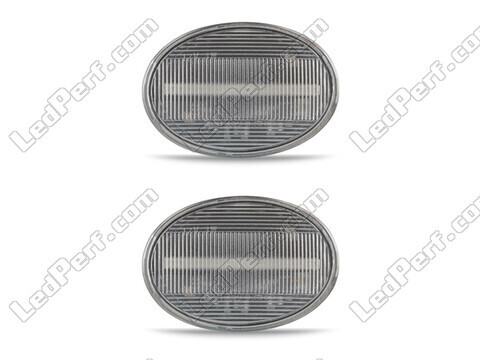Vue de face des clignotants latéraux séquentiels à LED pour Mini Coupé (R58) - Couleur transparente