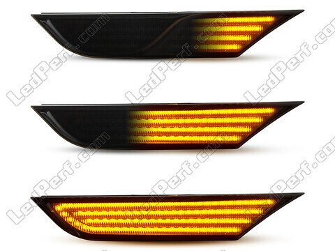 Eclairages des répétiteurs latéraux dynamiques noirs à LED pour Nissan GTR R35