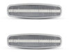 Vue de face des clignotants latéraux séquentiels à LED pour Nissan Murano II - Couleur transparente