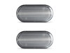 Vue de face des clignotants latéraux séquentiels à LED pour Nissan Navara D40 - Couleur transparente